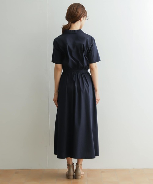 URBAN RESEARCH DOORS（アーバンリサーチドアーズ）の「【WEB限定】オープンカラーコットンシャツワンピース（シャツワンピース・レディース・ネイビー/ピンク系その他・ONE）」の6枚目の写真