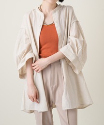 Kastane | ノーカラーリネンビッグシャツ(シャツ/ブラウス)