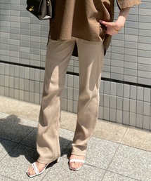 リブスリムストレートパンツ