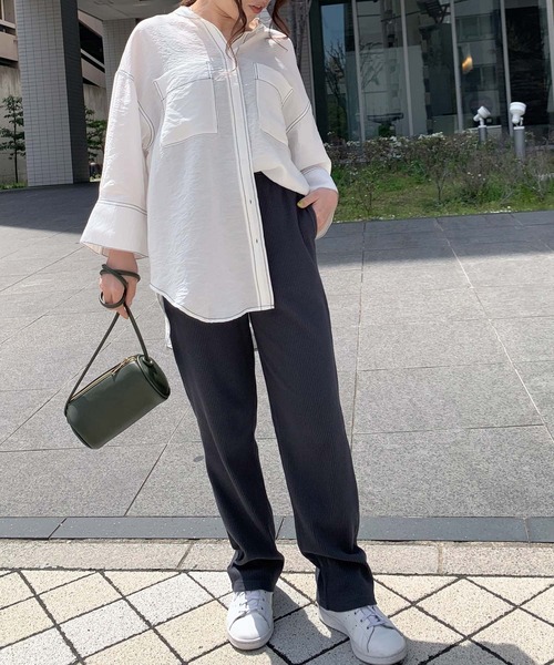 KOBE LETTUCE(コウベレタス)の「リブスリムストレートパンツ(その他パンツ・レディース・チャコール/ブラック/オレンジ/ベージュ・2/1)」の11枚目の写真