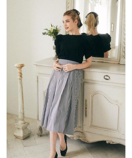 Maison de FLEUR（メゾンドフルール）の「ギンガムチェックボリュームスカート（スカート・レディース・ブラック/レッド/ネイビー・S/M）」の17枚目の写真