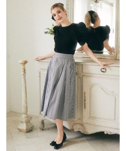 Maison de FLEUR（メゾンドフルール）の「ギンガムチェックボリュームスカート（スカート・レディース・ブラック/レッド/ネイビー・S/M）」の19枚目の写真