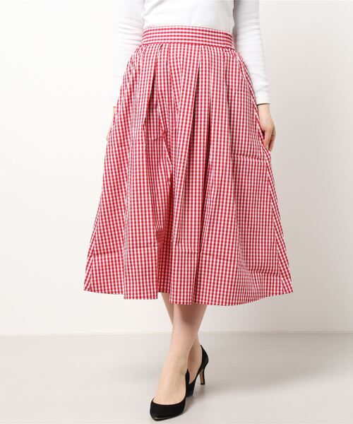 Maison de FLEUR（メゾンドフルール）の「ギンガムチェックボリュームスカート（スカート・レディース・ブラック/レッド/ネイビー・S/M）」の5枚目の写真