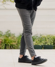 mp9082-Herringbone Jacquard Stretch Ponti Hem Rib Pants パンツ