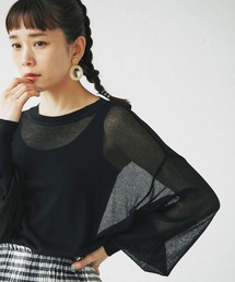 and R | シアークルーネックトップス(ニット/セーター)