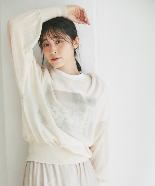 and R（アンドアール）の「シアークルーネックトップス（ニット/セーター・レディース・ラベンダー/アイボリー/ブラック・FREE）」の17枚目の写真