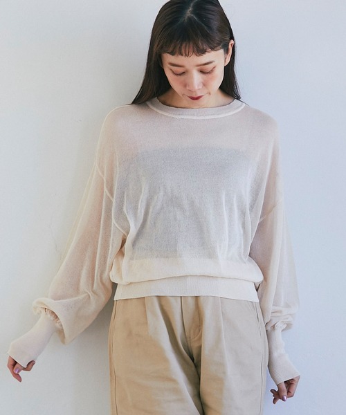 and R（アンドアール）の「シアークルーネックトップス（ニット/セーター・レディース・ラベンダー/アイボリー/ブラック・FREE）」の19枚目の写真