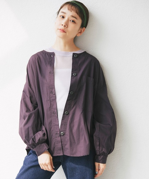 and R（アンドアール）の「シアークルーネックトップス（ニット/セーター・レディース・ラベンダー/アイボリー/ブラック・FREE）」の5枚目の写真