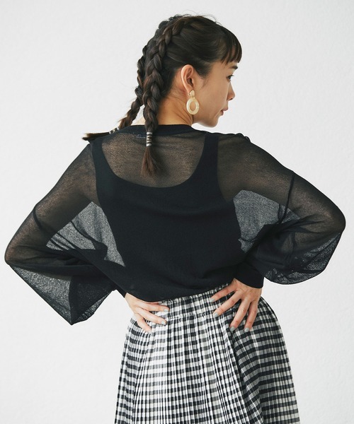 and R（アンドアール）の「シアークルーネックトップス（ニット/セーター・レディース・ラベンダー/アイボリー/ブラック・FREE）」の12枚目の写真