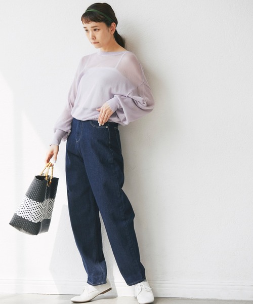 and R（アンドアール）の「シアークルーネックトップス（ニット/セーター・レディース・ラベンダー/アイボリー/ブラック・FREE）」の18枚目の写真