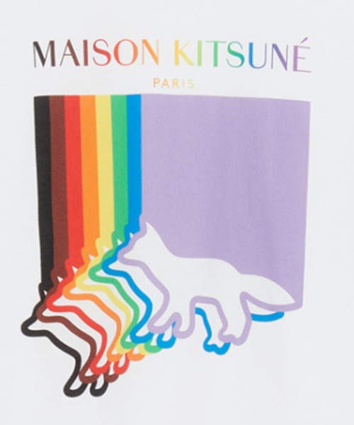 Maison Kitsune（メゾンキツネ）の「FOX FLAG CLASSIC TEE-SHIRT（Tシャツ/カットソー・メンズ・ホワイト・S/M/L/XL/XXS）」の3枚目の写真