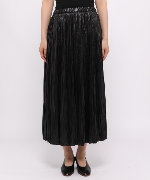 LEPSIM（レプシィム）の「光沢細プリーツスカート　953539（スカート・レディース・カーキ/ブラック/ピンクベージュ・FREE）」の7枚目の写真