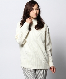 ROSE BUD | 【CLASSY掲載】【ELLE掲載】LK-14273 TURTLE/N L/S P/O(ニット/セーター)
