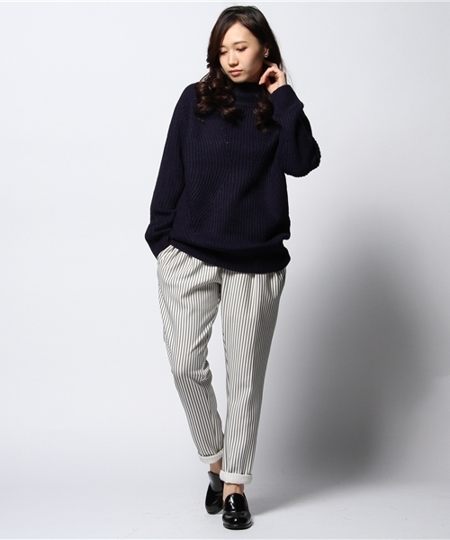 ROSE BUD（ローズバッド）の「【CLASSY掲載】【ELLE掲載】【Gina掲載】LK-14273 TURTLE/N L/S P/O（ニット/セーター・レディース・アイボリー/ネイビー/レッド・ONE SIZE）」の7枚目の写真
