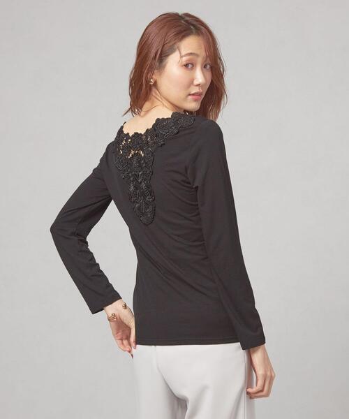 closet story(クローゼットストーリー)の「<closet story(クローゼットストーリー)>バックレース インナー カットソー(Tシャツ/カットソー・レディース・ホワイト/ブラック・FREE)」の2枚目の写真