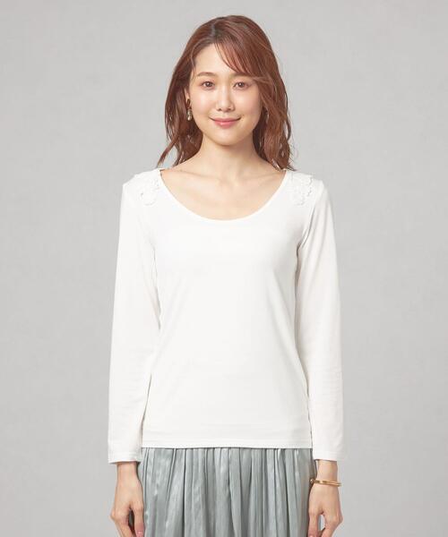 closet story(クローゼットストーリー)の「<closet story(クローゼットストーリー)>バックレース インナー カットソー(Tシャツ/カットソー・レディース・ホワイト/ブラック・FREE)」の3枚目の写真