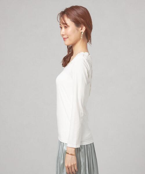 closet story(クローゼットストーリー)の「<closet story(クローゼットストーリー)>バックレース インナー カットソー(Tシャツ/カットソー・レディース・ホワイト/ブラック・FREE)」の4枚目の写真