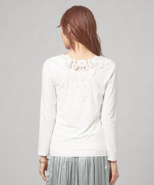 closet story(クローゼットストーリー)の「<closet story(クローゼットストーリー)>バックレース インナー カットソー(Tシャツ/カットソー・レディース・ホワイト/ブラック・FREE)」の5枚目の写真