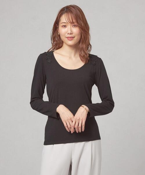 closet story(クローゼットストーリー)の「<closet story(クローゼットストーリー)>バックレース インナー カットソー(Tシャツ/カットソー・レディース・ホワイト/ブラック・FREE)」の11枚目の写真