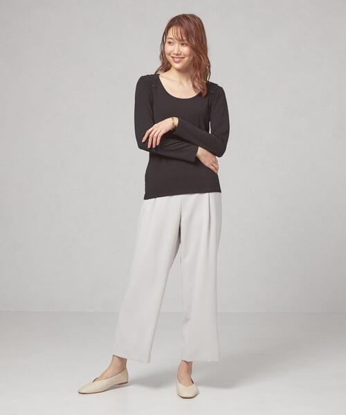 closet story(クローゼットストーリー)の「<closet story(クローゼットストーリー)>バックレース インナー カットソー(Tシャツ/カットソー・レディース・ホワイト/ブラック・FREE)」の12枚目の写真