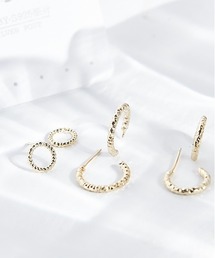 ポスト925シルバ-*ピアス 3点セット