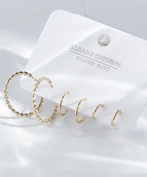 ポスト925シルバ-＊ピアス 3点セット