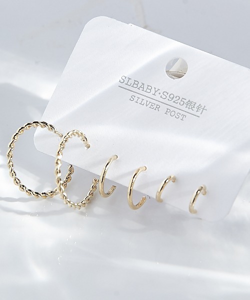 clarity blanc(クラリティーブラン)の「ポスト925シルバ-*ピアス 3点セット(ピアス(両耳用)・レディース・C/L/T/その他1/H/P/X/その他2/I/Q/Y/B/K/S/F/N/V/G/O/W/A/J/R/E/M/U/Z・FREE)」の4枚目の写真