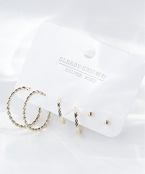 clarity blanc(クラリティーブラン)の「ポスト925シルバ-*ピアス 3点セット(ピアス(両耳用)・レディース・C/L/T/その他1/H/P/X/その他2/I/Q/Y/B/K/S/F/N/V/G/O/W/A/J/R/E/M/U/Z・FREE)」の10枚目の写真