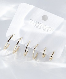 ポスト925シルバ-＊ピアス 3点セット