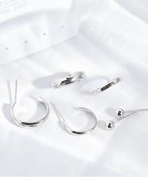 ポスト925シルバ-*ピアス 3点セット