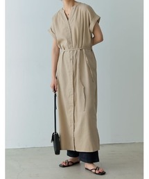 Re:EDIT | 3WAYリネンブレンドキーネックシャツワンピース(シャツワンピース)