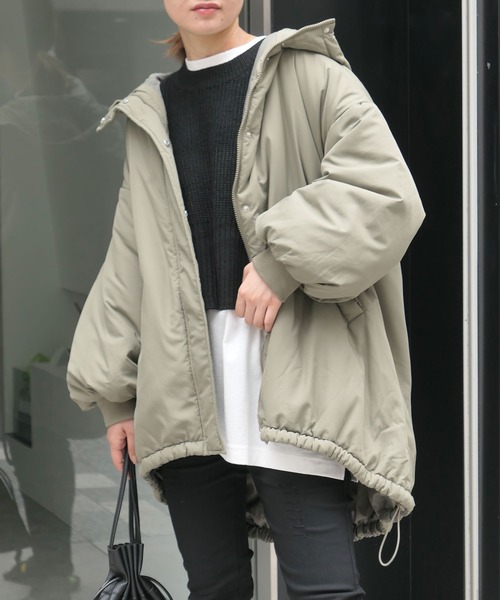 CORNERS(コーナーズ)の「中綿シャーリングモンスターパーカー(ダウンジャケット/コート・レディース・ベージュ/アイボリー/ブラック/カーキ・L/M)」の15枚目の写真