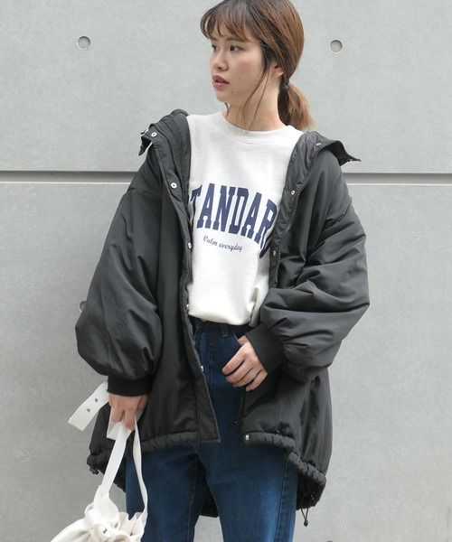 CORNERS(コーナーズ)の「中綿シャーリングモンスターパーカー(ダウンジャケット/コート・レディース・ベージュ/アイボリー/ブラック/カーキ・L/M)」の18枚目の写真