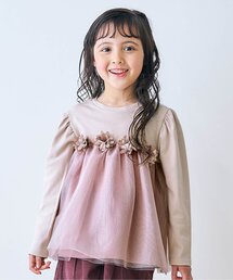 apres les cours | お花モチーフ付きチュールTシャツ(Tシャツ/カットソー)