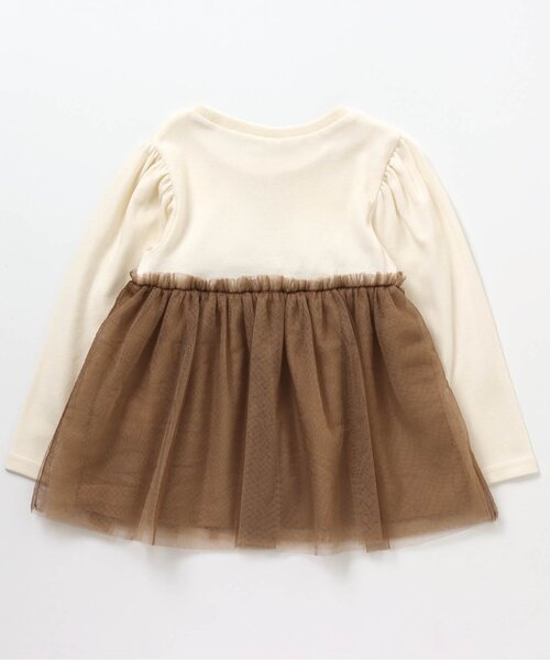 apres les cours(アプレレクール)の「お花モチーフ付きチュールTシャツ(Tシャツ/カットソー・キッズ・ピンク/ベージュ/グレー・130/120/80/140/100/90/110)」の10枚目の写真