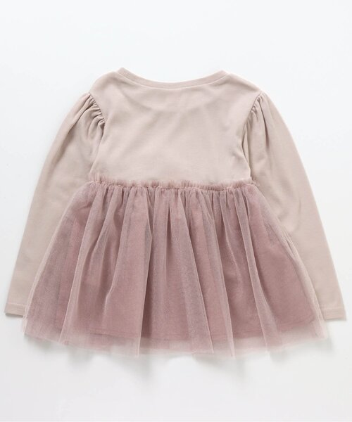 apres les cours(アプレレクール)の「お花モチーフ付きチュールTシャツ(Tシャツ/カットソー・キッズ・ピンク/ベージュ/グレー・130/120/80/140/100/90/110)」の12枚目の写真