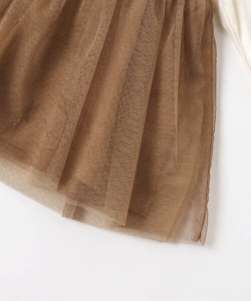 apres les cours(アプレレクール)の「お花モチーフ付きチュールTシャツ(Tシャツ/カットソー・キッズ・ピンク/ベージュ/グレー・130/120/80/140/100/90/110)」の16枚目の写真