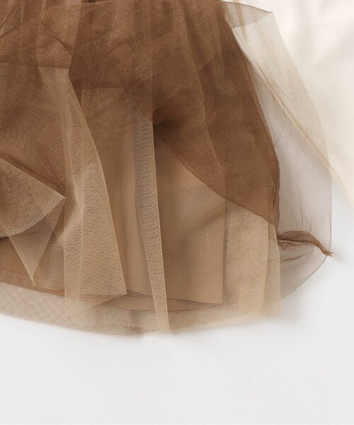 apres les cours(アプレレクール)の「お花モチーフ付きチュールTシャツ(Tシャツ/カットソー・キッズ・ピンク/ベージュ/グレー・130/120/80/140/100/90/110)」の17枚目の写真