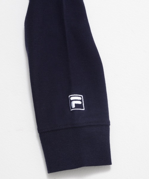 FILA（フィラ）の「FILA/フィラ WEB限定 ワンポイント ロゴ刺繍 綿100% 衿ライン ボタンダウン 長袖 ポロシャツ（ポロシャツ・レディース・ホワイト/ブラック/ネイビー/ダークグリーン・M/L/LL）」の10枚目の写真