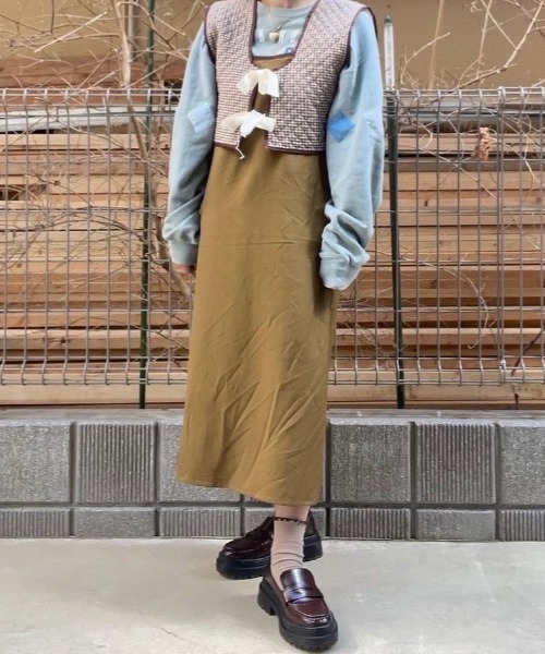 DuKKah（デュカ）の「Dukkah/【低身長向け】スリットキャミワンピース（ワンピース・レディース・マスタード/ブラック/アニマル・XS）」の17枚目の写真