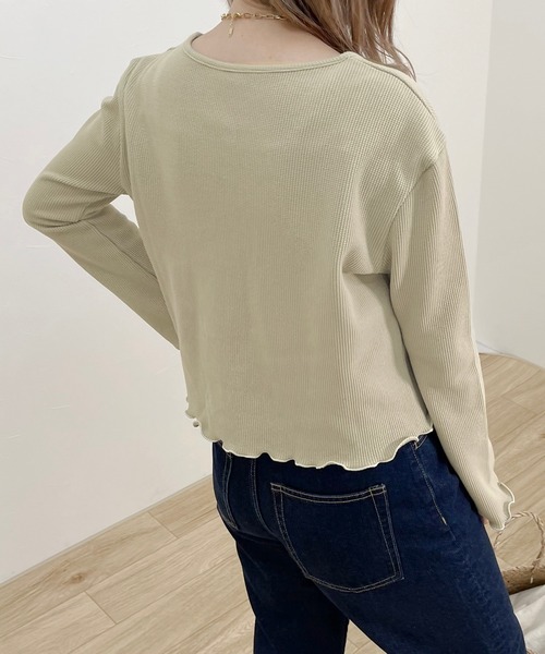 apres jour clair（アプレジュールクレア）の「【apres jour clair】2wayワッフルカーデ【ZOZOTOWN限定アイテム】（Tシャツ/カットソー・レディース・ライトグレー/ベージュ/アイボリー/ミント・X-LARGE/フリー）」の14枚目の写真