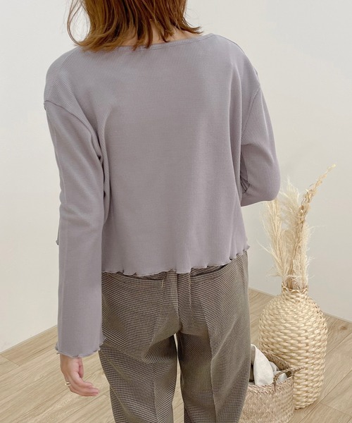 apres jour clair（アプレジュールクレア）の「【apres jour clair】2wayワッフルカーデ【ZOZOTOWN限定アイテム】（Tシャツ/カットソー・レディース・ライトグレー/ベージュ/アイボリー/ミント・X-LARGE/フリー）」の7枚目の写真