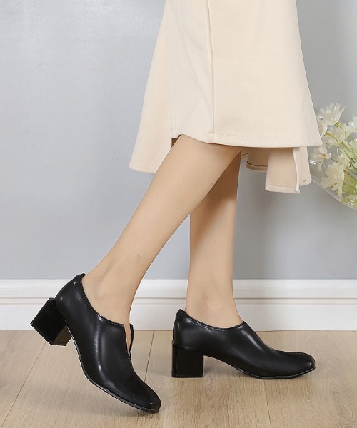 Futier land（フューティアランド）の「Vカットスクエアブーティー（ブーツ・レディース・アイボリー/ブラック/モカ・36/37/38/39/40）」の20枚目の写真