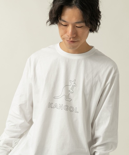 ITEMS URBANRESEARCH（アイテムズ アーバンリサーチ）の「KANGOL　ロゴプリント長袖Tシャツ B（Tシャツ/カットソー・メンズ・ブラック/ホワイト/パープル・LARGE/SMALL/MEDIUM）」の2枚目の写真