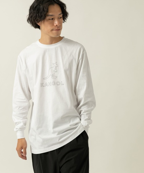 ITEMS URBANRESEARCH（アイテムズ アーバンリサーチ）の「KANGOL　ロゴプリント長袖Tシャツ B（Tシャツ/カットソー・メンズ・ブラック/ホワイト/パープル・LARGE/SMALL/MEDIUM）」の10枚目の写真