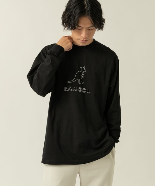 ITEMS URBANRESEARCH（アイテムズ アーバンリサーチ）の「KANGOL　ロゴプリント長袖Tシャツ B（Tシャツ/カットソー・メンズ・ブラック/ホワイト/パープル・LARGE/SMALL/MEDIUM）」の15枚目の写真