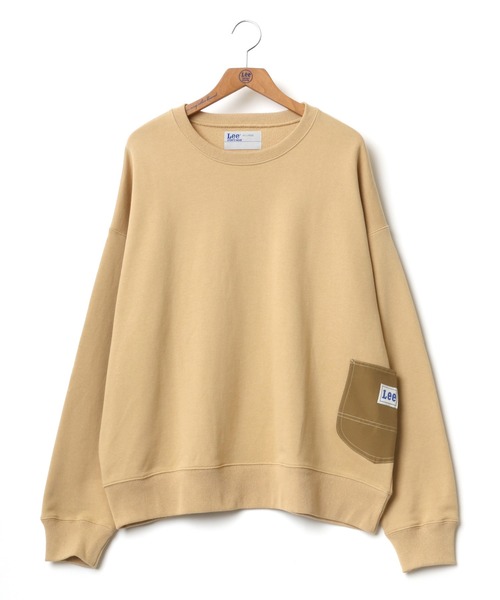 Lee(リー)の「Lee/リー ビッグシルエット サイドポケット スウェット トレーナー(スウェット・メンズ・グレー/ブラック/ベージュ・S/M/L/XL)」の3枚目の写真