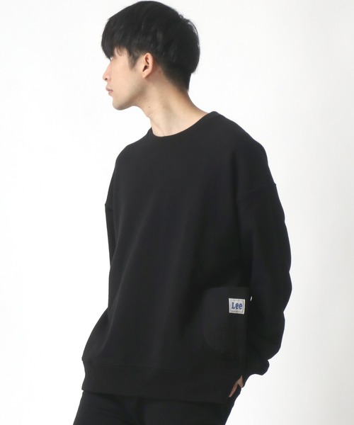 Lee(リー)の「Lee/リー ビッグシルエット サイドポケット スウェット トレーナー(スウェット・メンズ・グレー/ブラック/ベージュ・S/M/L/XL)」の17枚目の写真