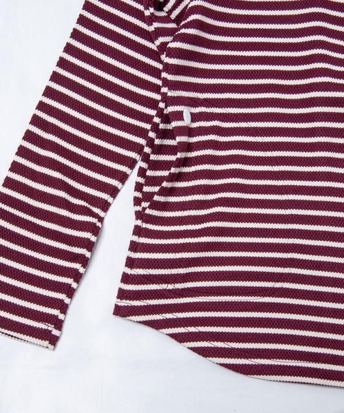 GGD（ジージーディー）の「ソフトストレッチカノコボーダー柄フードカーディガン（カーディガン/ボレロ・レディース・レッド/ネイビー・LL/M/L/XXL）」の7枚目の写真