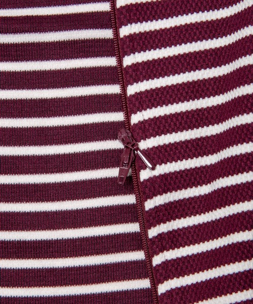 GGD（ジージーディー）の「ソフトストレッチカノコボーダー柄フードカーディガン（カーディガン/ボレロ・レディース・レッド/ネイビー・LL/M/L/XXL）」の6枚目の写真